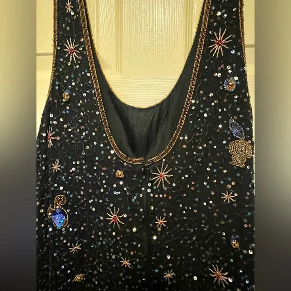 Together black silk beaded zodiac dress - Picture 6 of 9